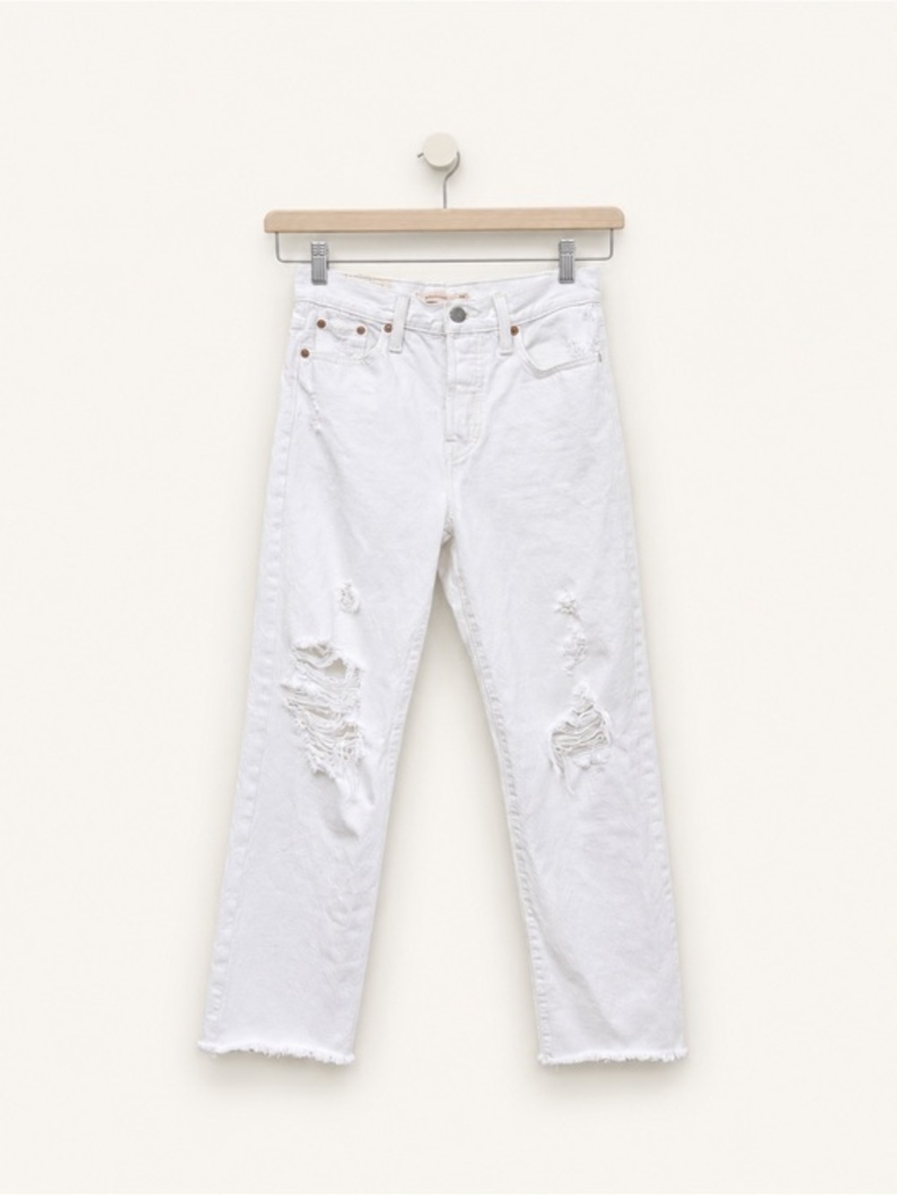 Levi's Wedgie Straight White Jeans